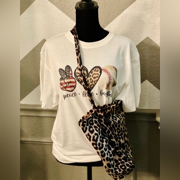 New! Peace, Love, Baseball Tee - Picture 2 of 3